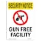Signmission Safety Sign, OSHA SECURITY NOTICE, 18" Height, Aluminum, Gun Free Facility, Portrait OS-SN-A-1218-V-11704 - alternate 1